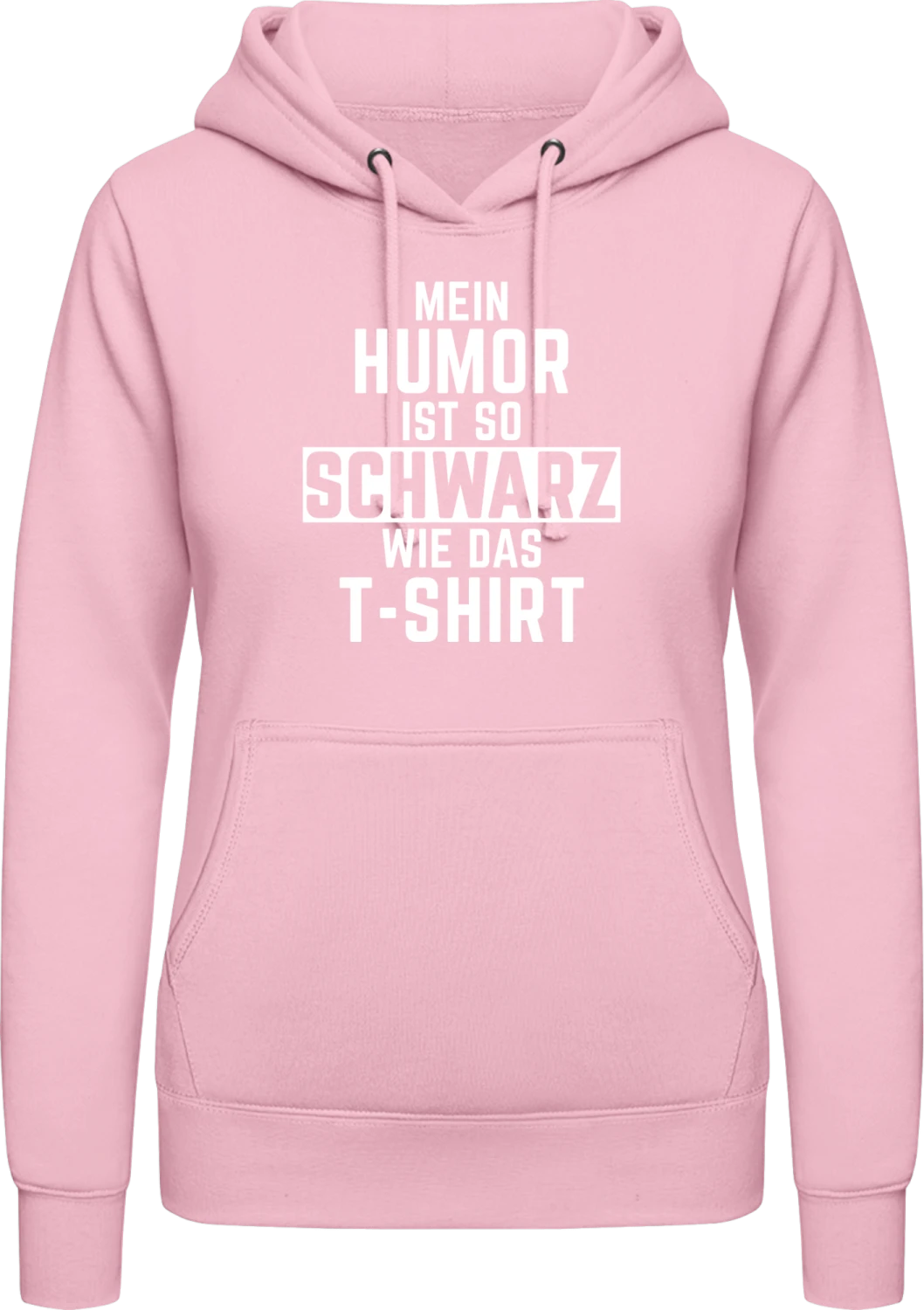 Mein Humor ist so schwarz wie das T-Shirt - Baby pink AWDis ladies hoodie - Front