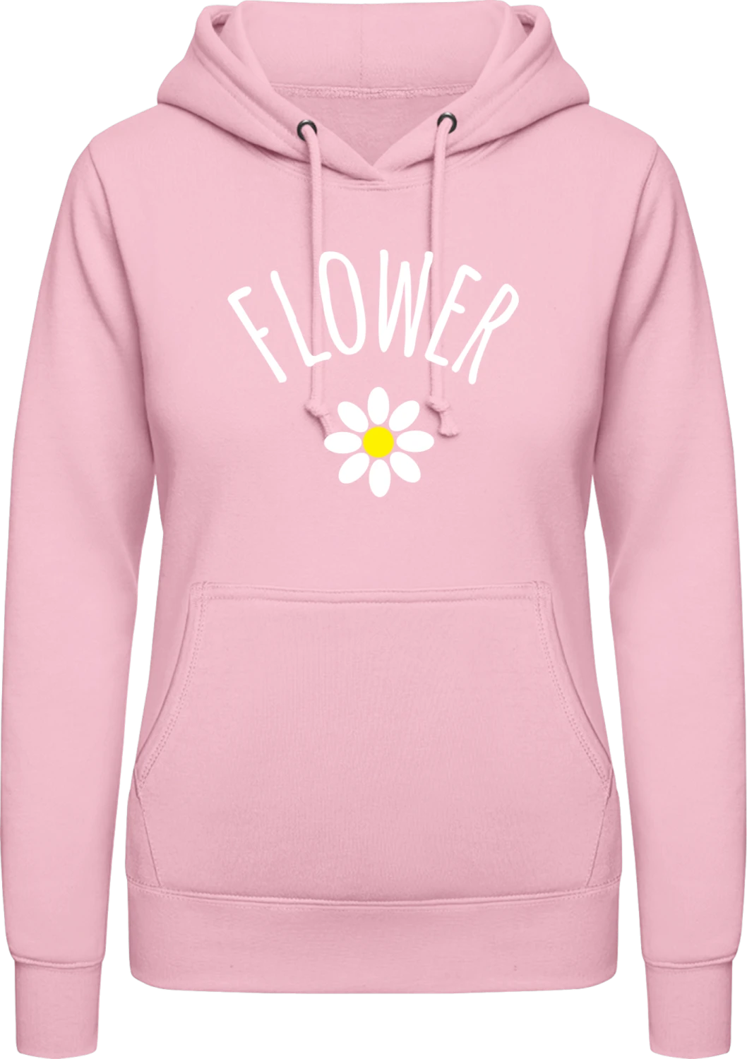 Flower Nickname - Baby pink AWDis ladies hoodie - Front