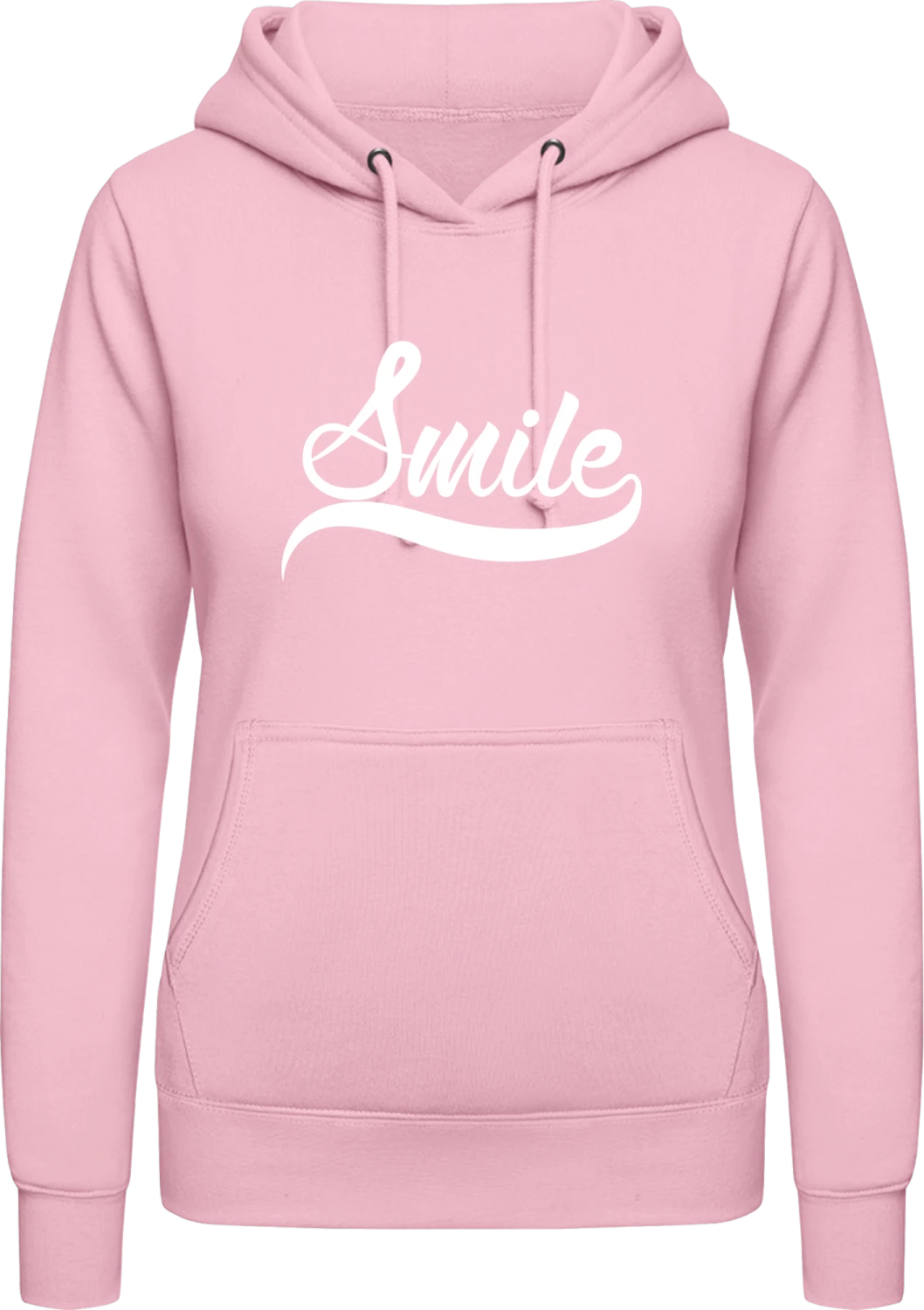 Smile Logo - Baby pink AWDis ladies hoodie - Front