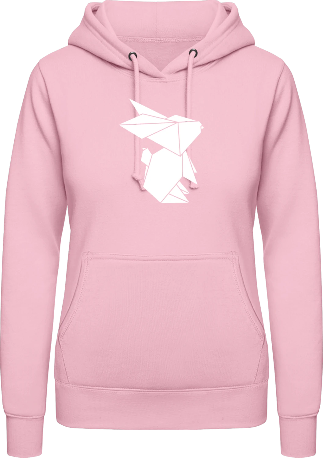 Paper Bunny - Baby pink AWDis ladies hoodie - Front