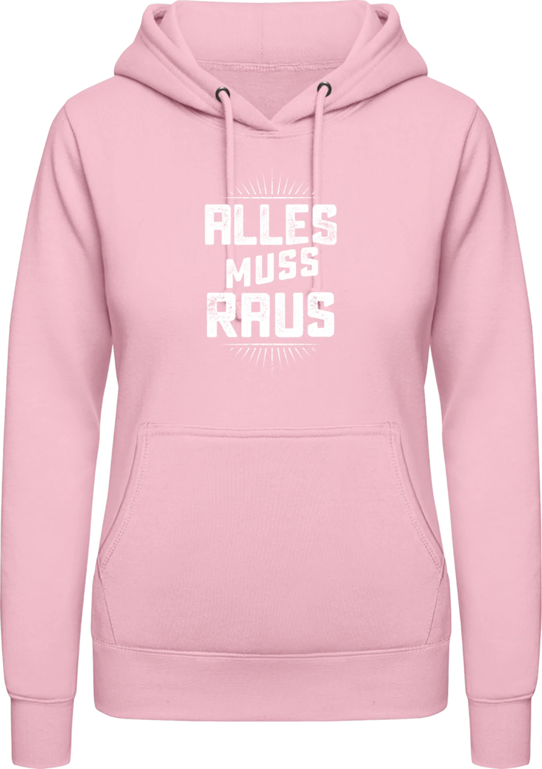 Alles muss raus - Baby pink AWDis ladies hoodie - Front