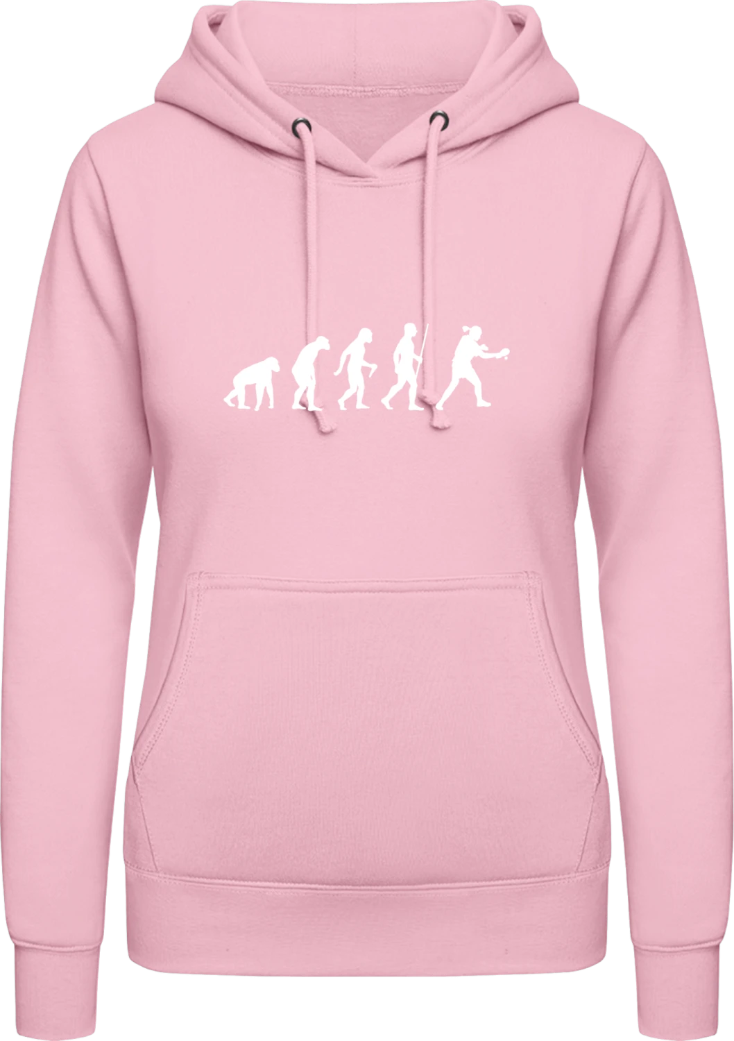 Table Tennis Evolution Humour - Baby pink AWDis ladies hoodie - Front