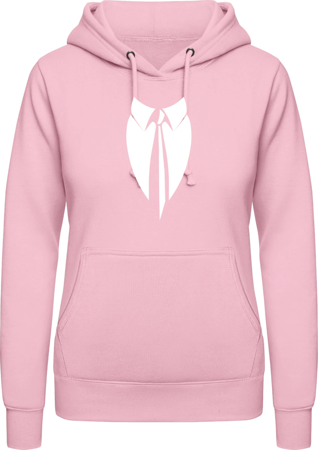 Suit Costume with Tie - Baby pink AWDis ladies hoodie - Front