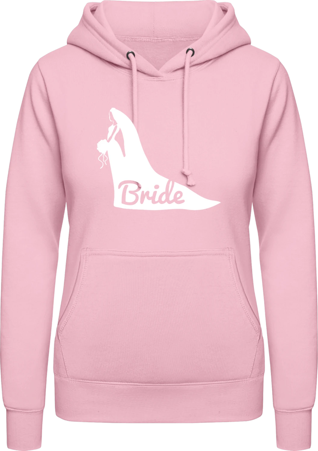 Bride Icon - Baby pink AWDis ladies hoodie - Front