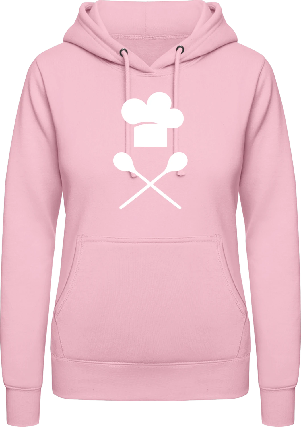 Cook Logo - Baby pink AWDis ladies hoodie - Front