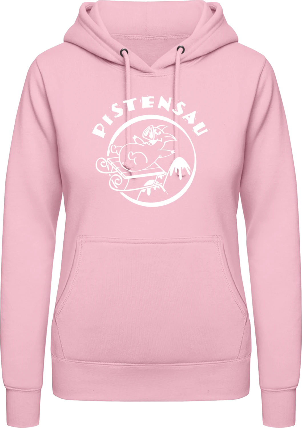 Pistensau Schlitten - Baby pink AWDis ladies hoodie - Front