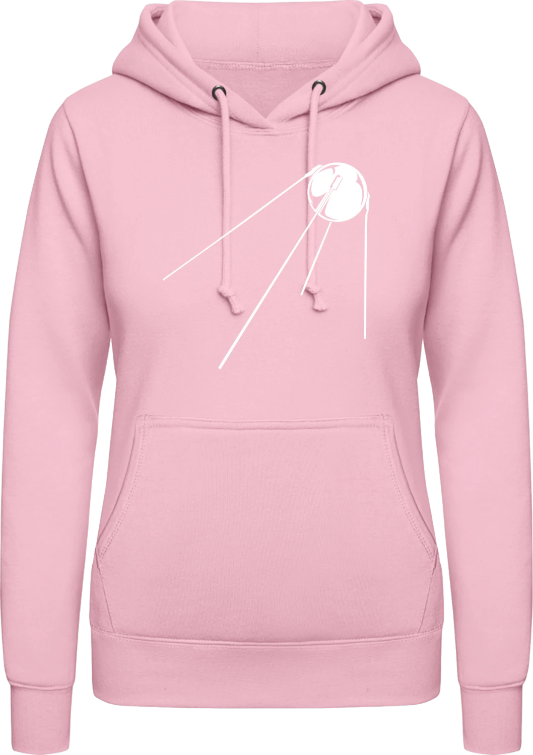 Sputnik - Baby pink AWDis ladies hoodie - Front