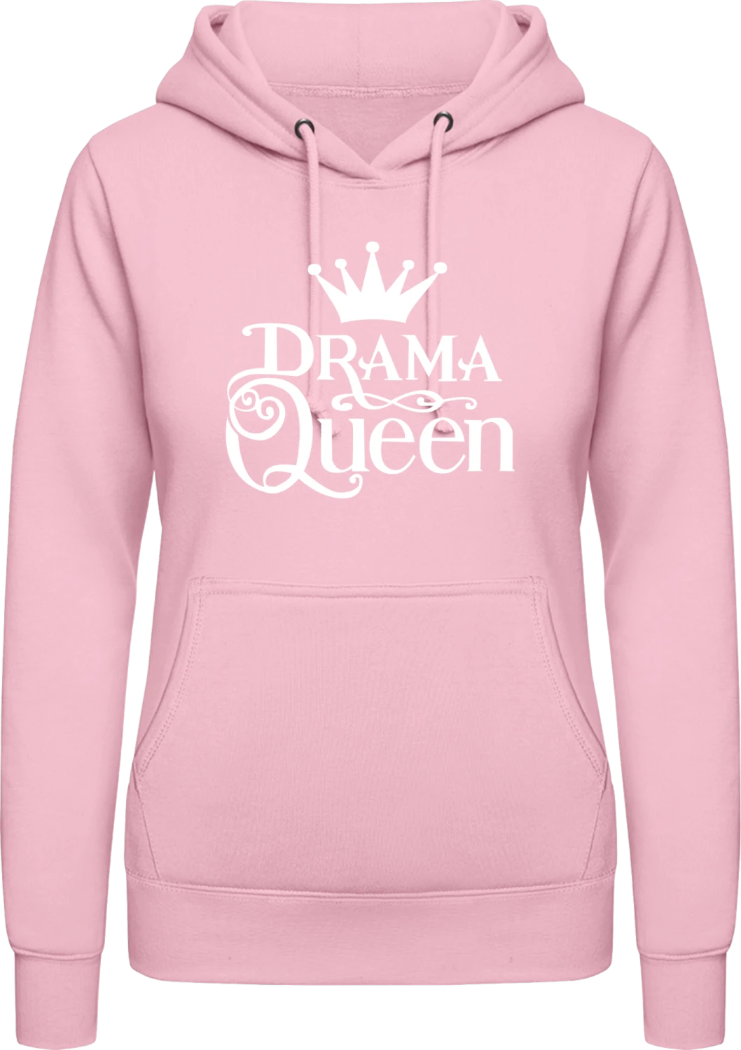 Drama Queen - Baby pink AWDis ladies hoodie - Front