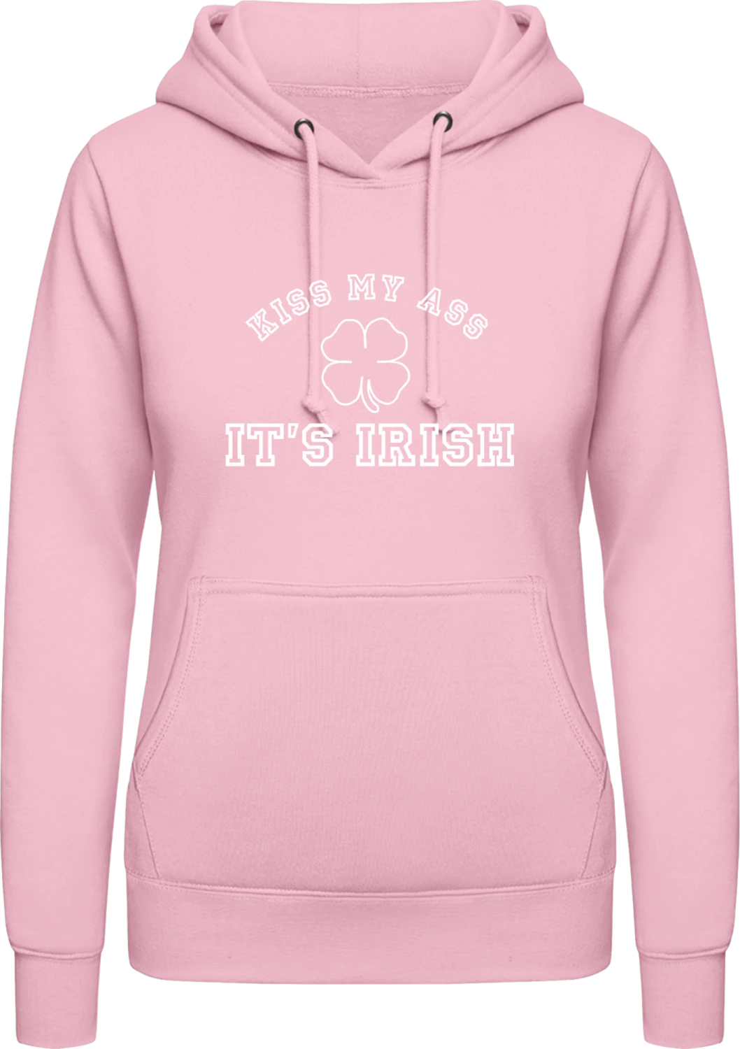 Saint Patricks - Baby pink AWDis ladies hoodie - Front