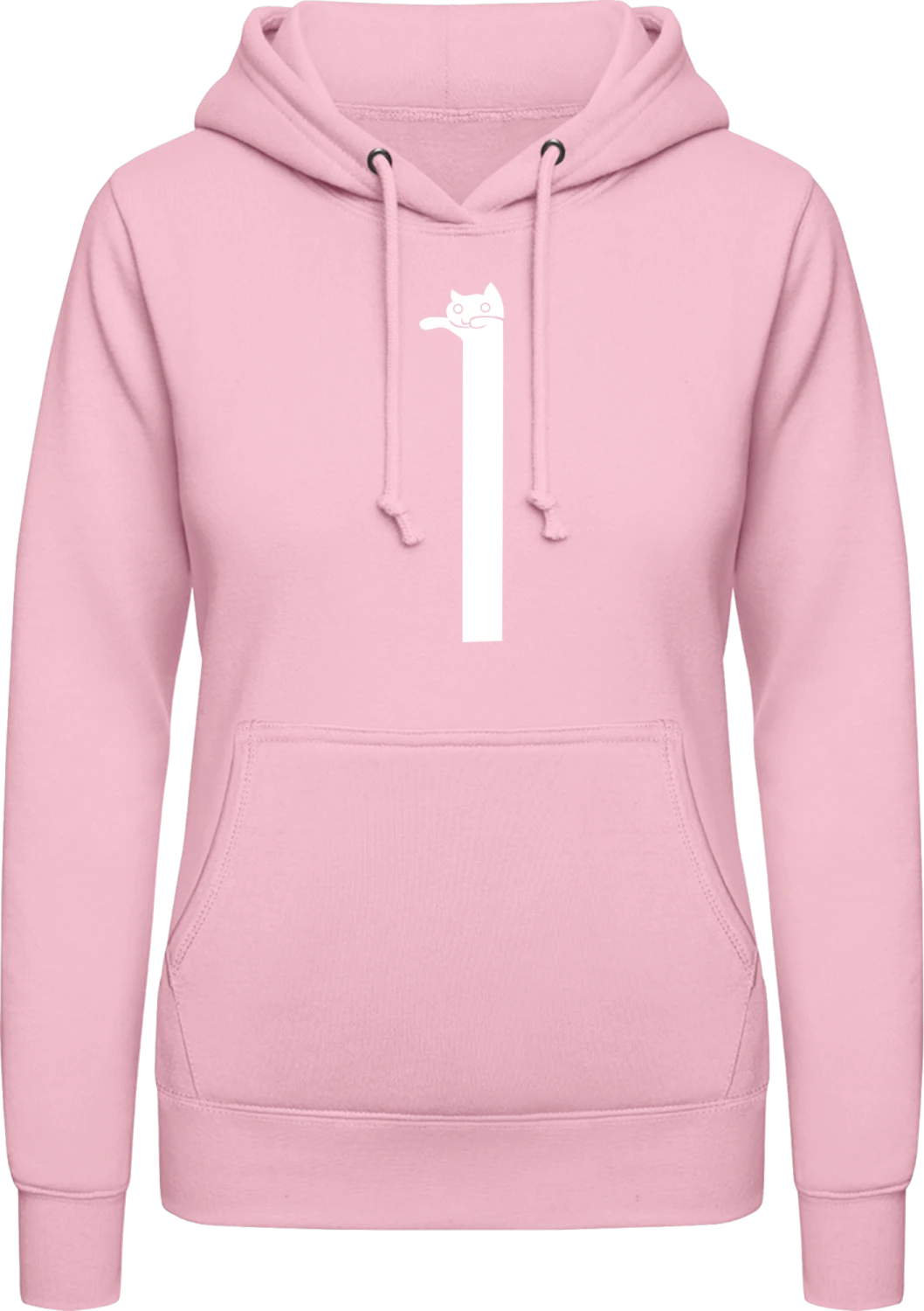 Cat Meme - Baby pink AWDis ladies hoodie - Front