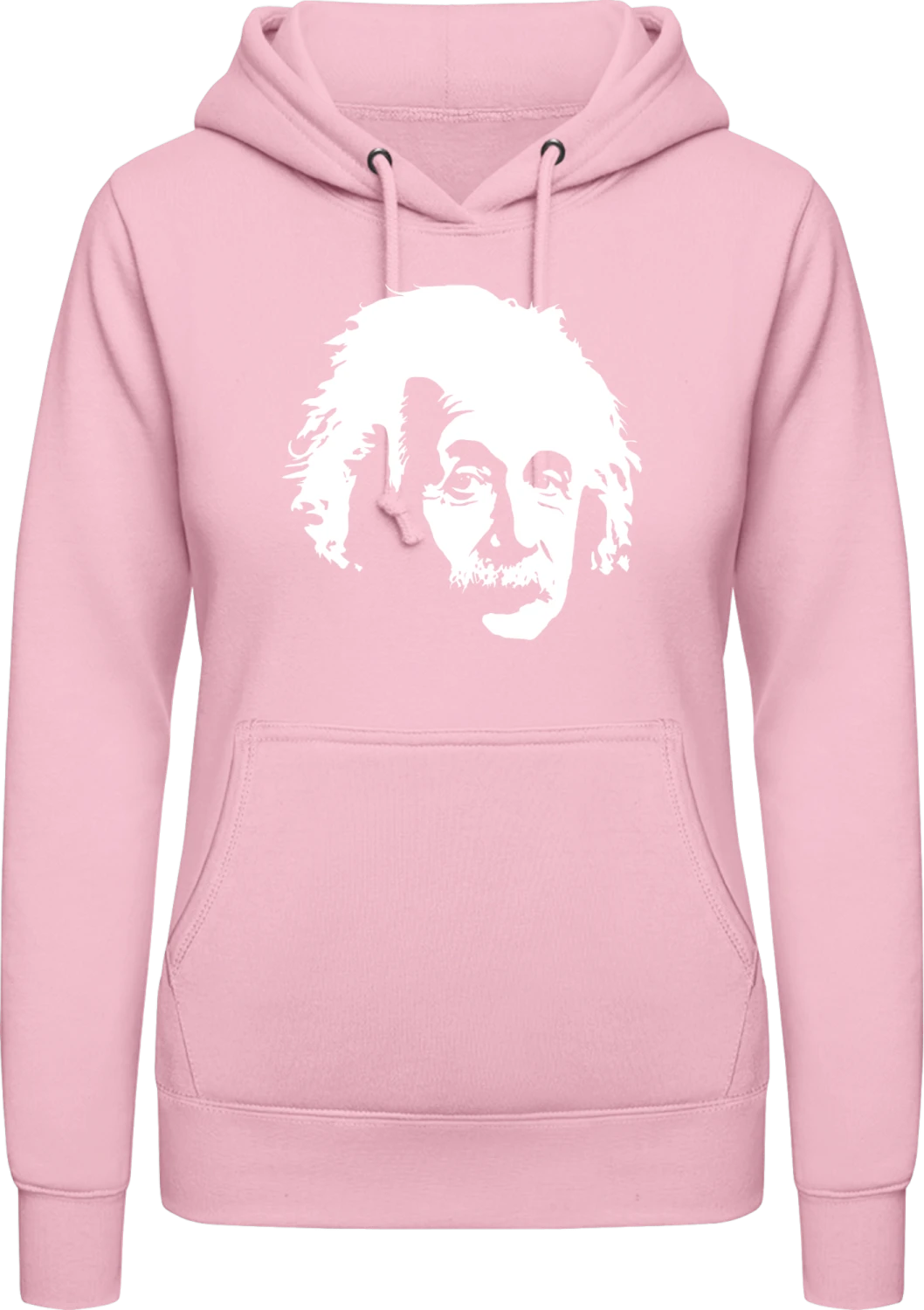 Einstein Face - Baby pink AWDis ladies hoodie - Front