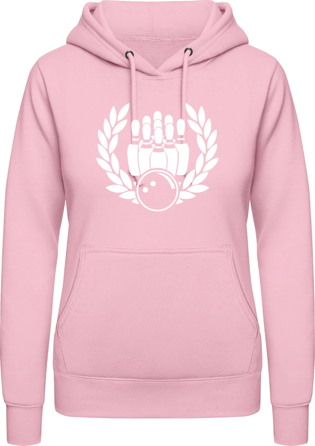 Pins Illustration - Baby pink AWDis ladies hoodie - Front