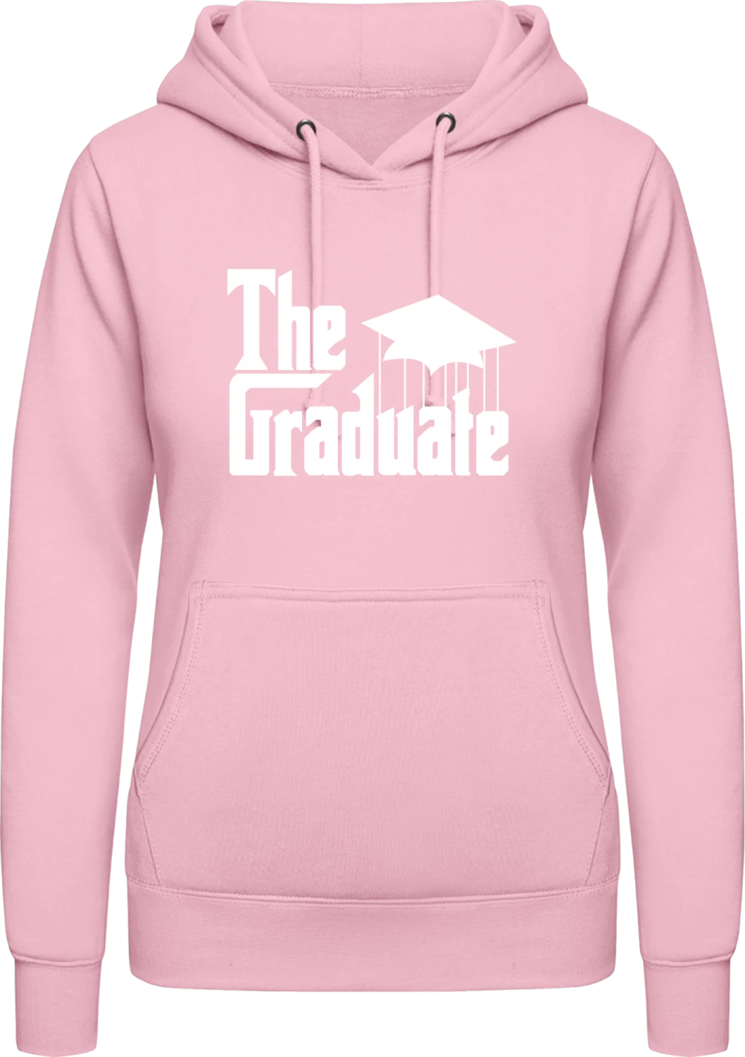 The Graduate - Baby pink AWDis ladies hoodie - Front