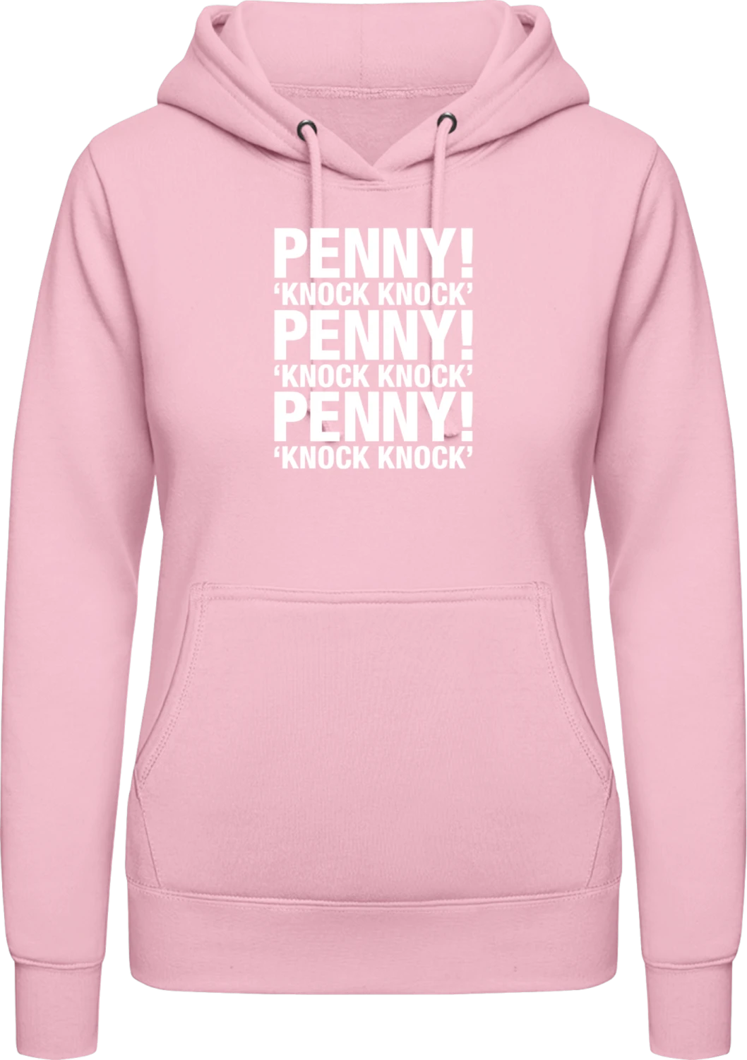 Penny Penny - Baby pink AWDis ladies hoodie - Front