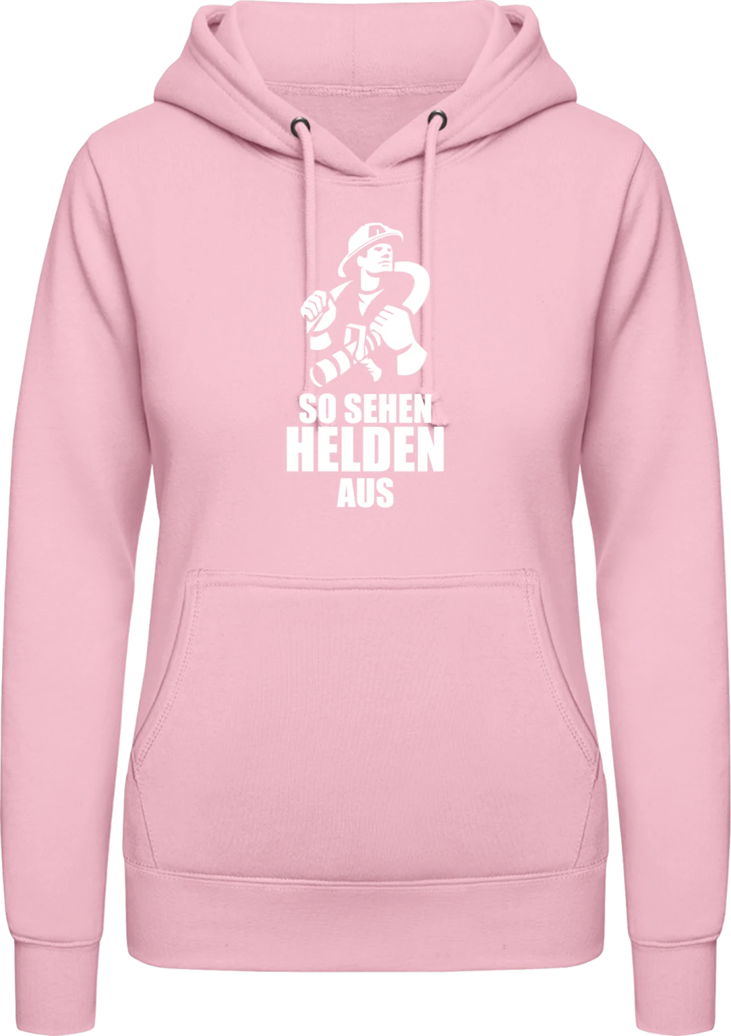 So sehen Helden aus - Baby pink AWDis ladies hoodie - Front