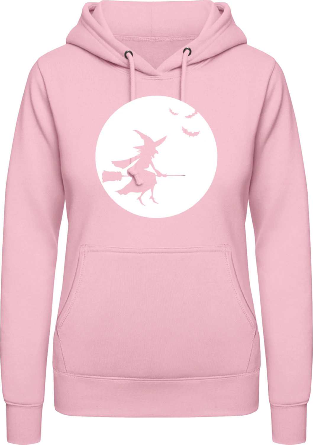 Witch - Baby pink AWDis ladies hoodie - Front