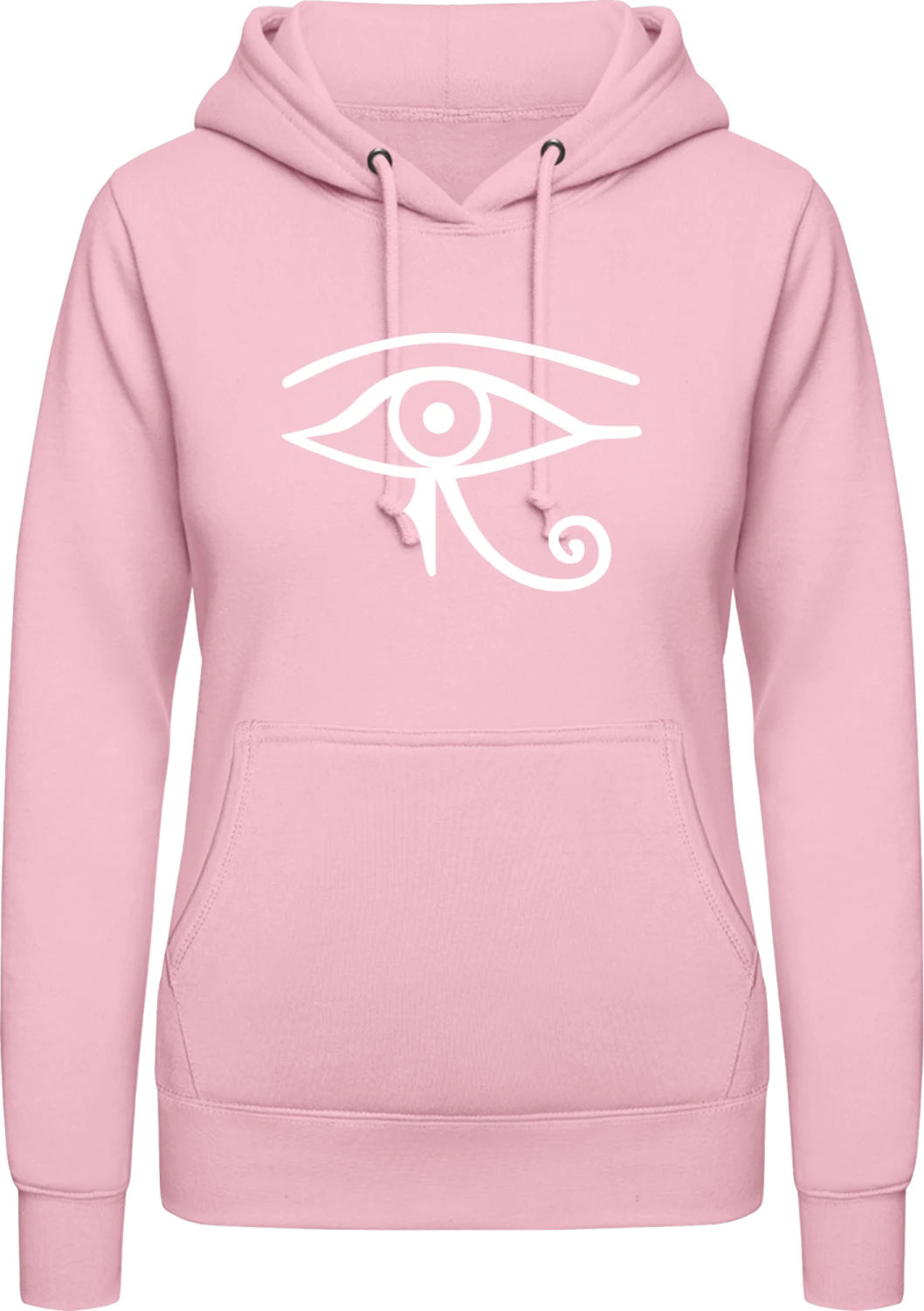 Eye of Horus - Baby pink AWDis ladies hoodie - Front