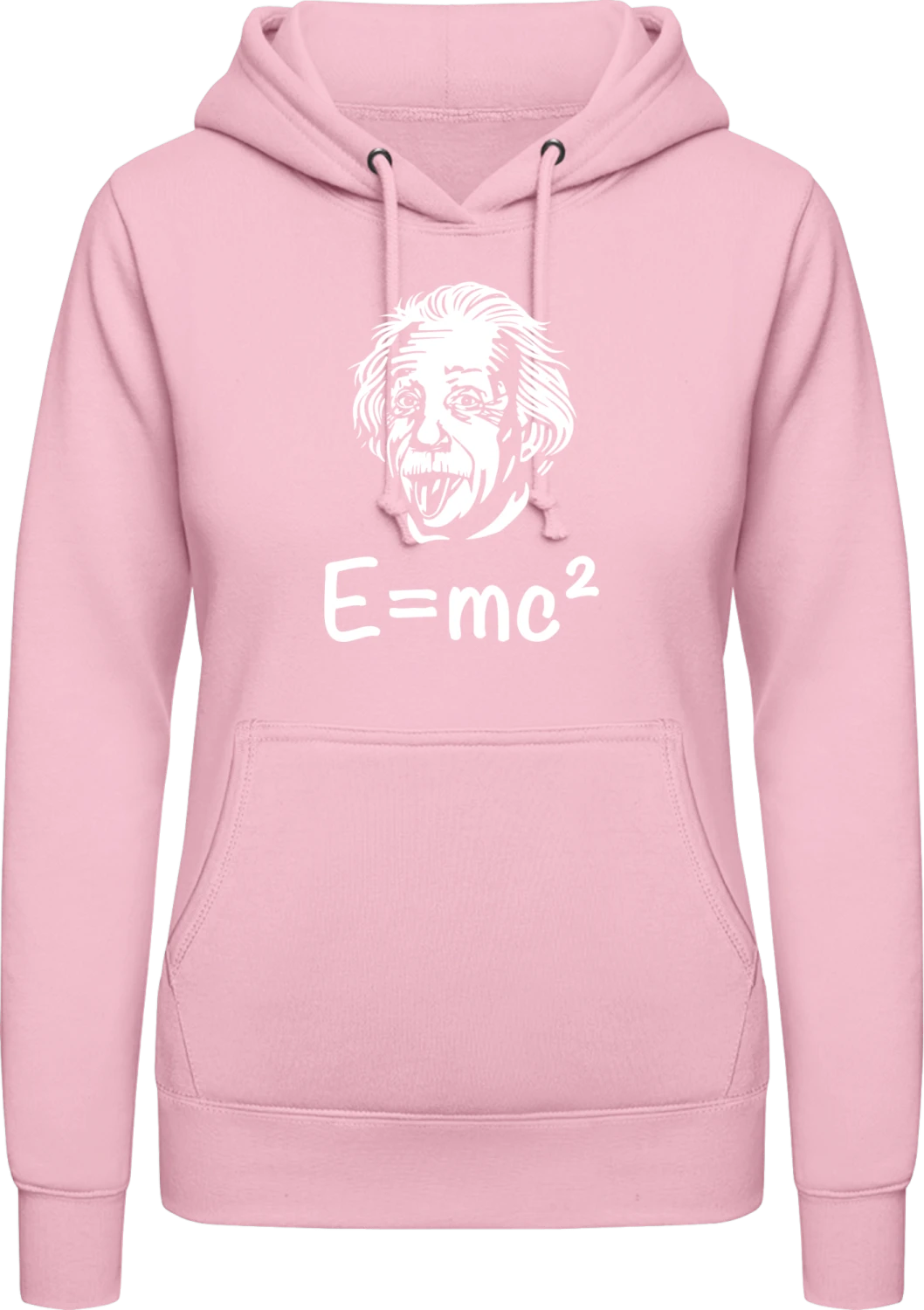 E MC2 Einstein - Baby pink AWDis ladies hoodie - Front