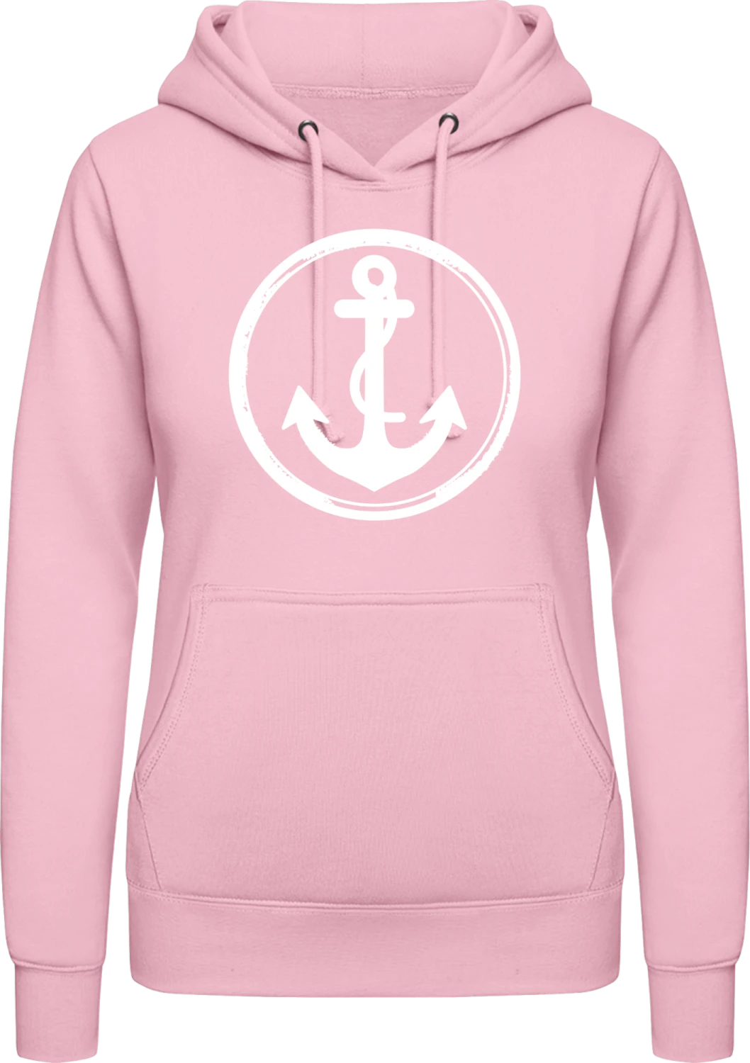 Anchor - Baby pink AWDis ladies hoodie - Front