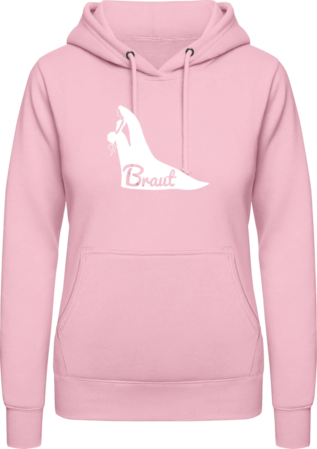 Braut Logo - Baby pink AWDis ladies hoodie - Front