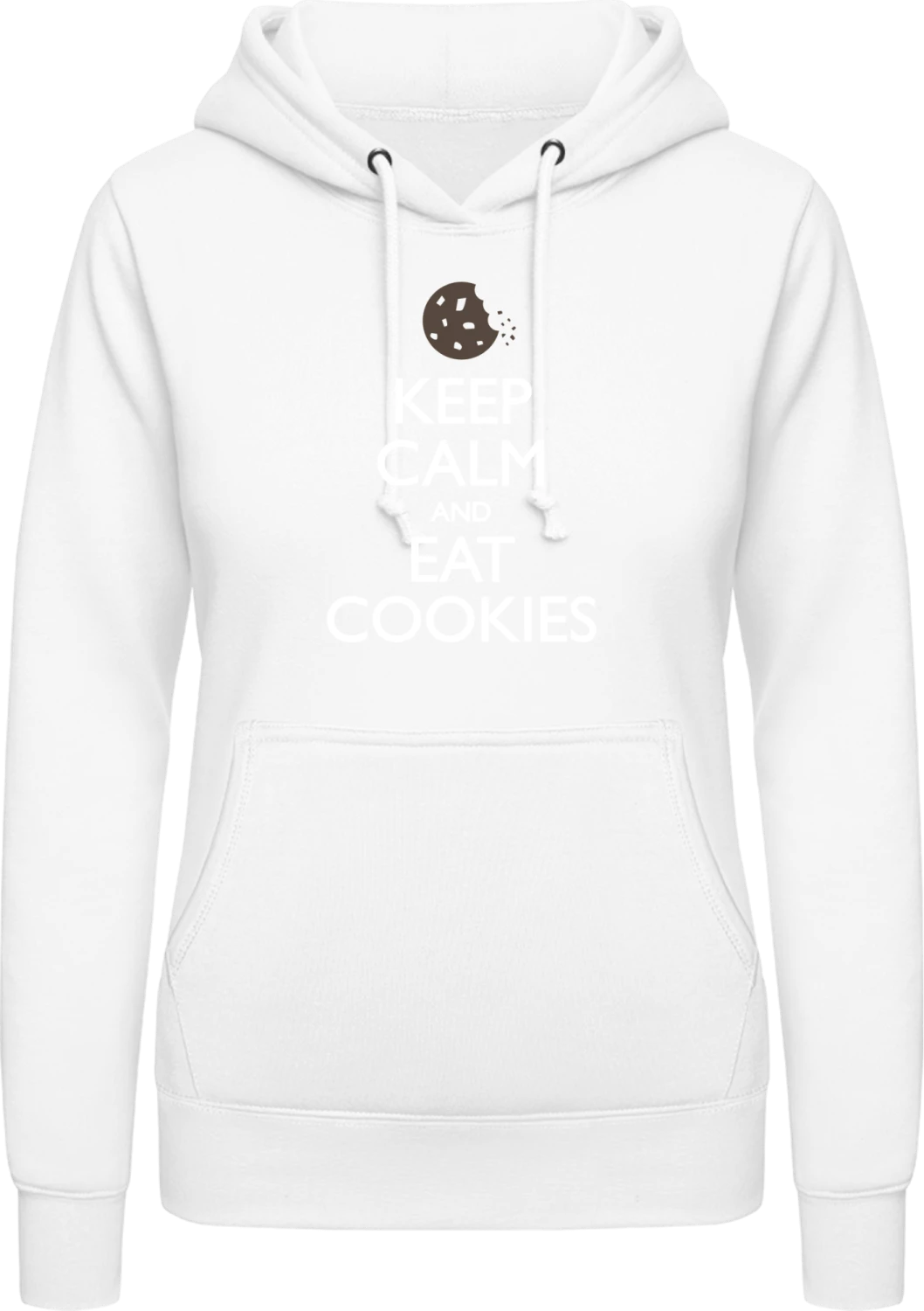 Keep Calm And Eat Cookies - Arctic white AWDis ladies hoodie - Front