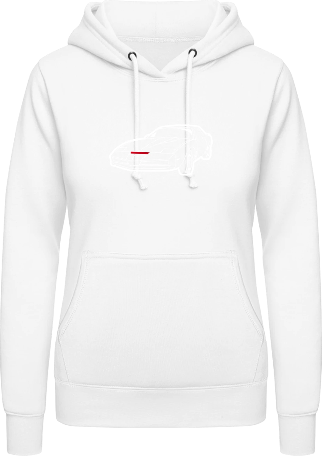 KITT - Arctic white AWDis ladies hoodie - Front