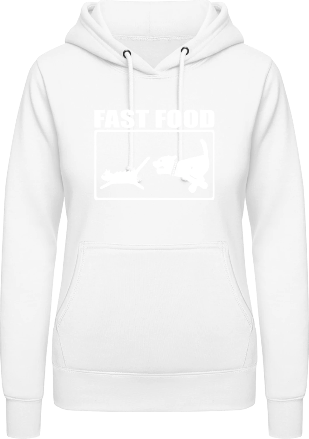 Fast Food - Arctic white AWDis ladies hoodie - Front