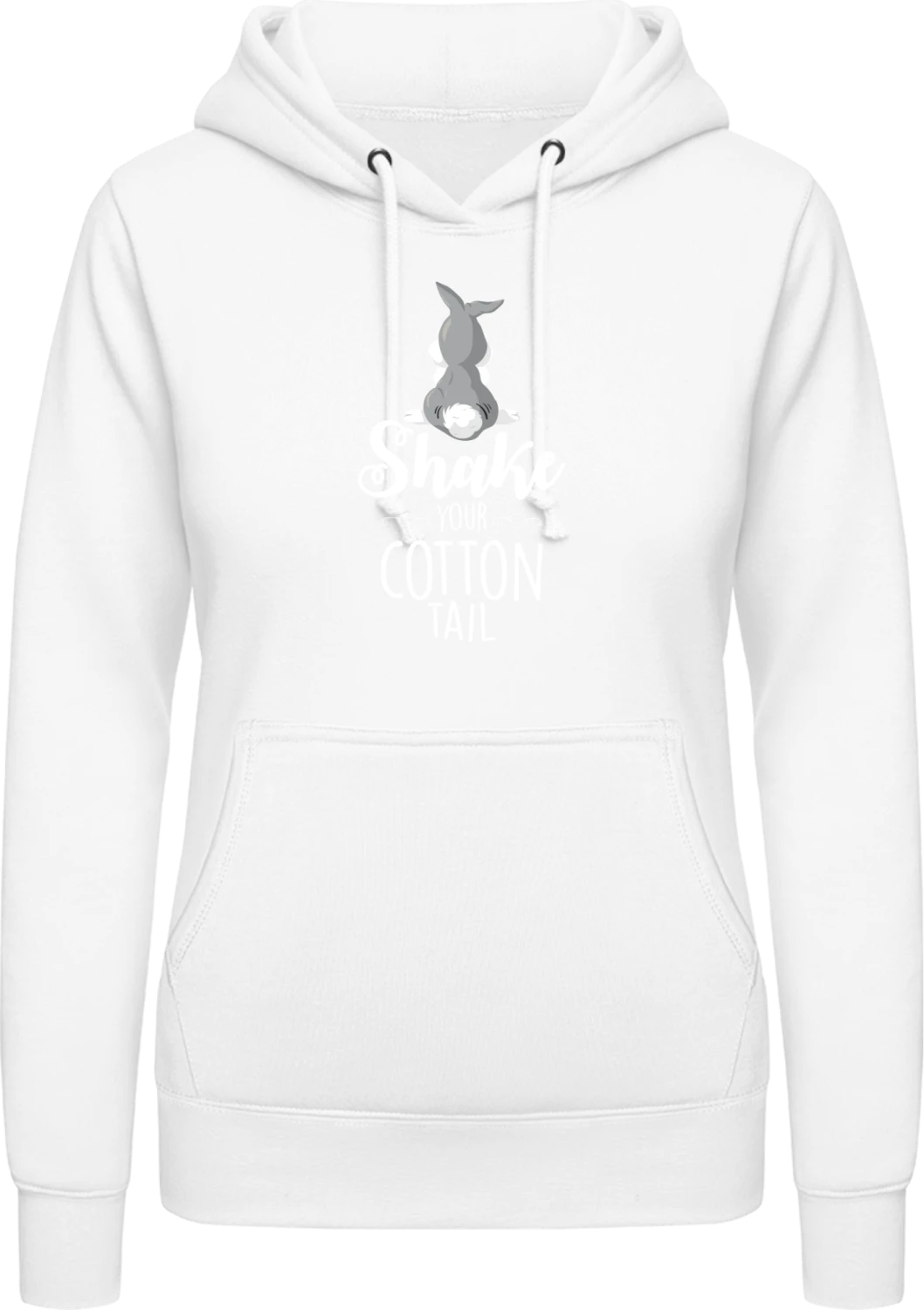 Shake your Cotton Tail - Arctic white AWDis ladies hoodie - Front