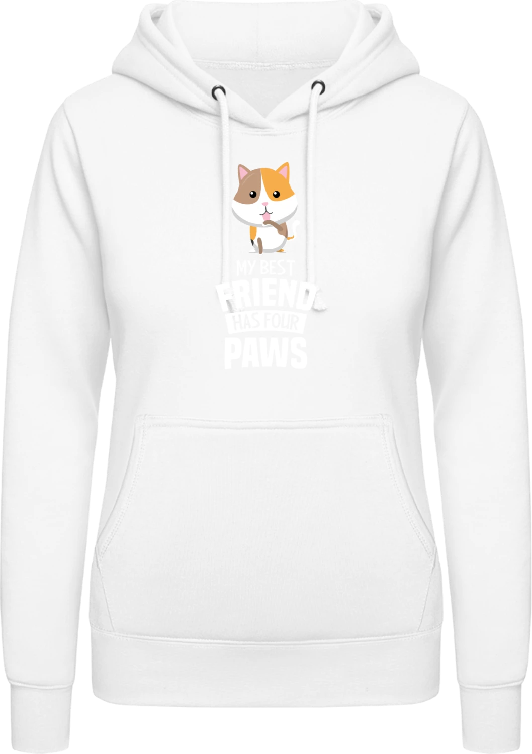 My Best Friend Has Four Paws Cat - Arctic white AWDis ladies hoodie - Front