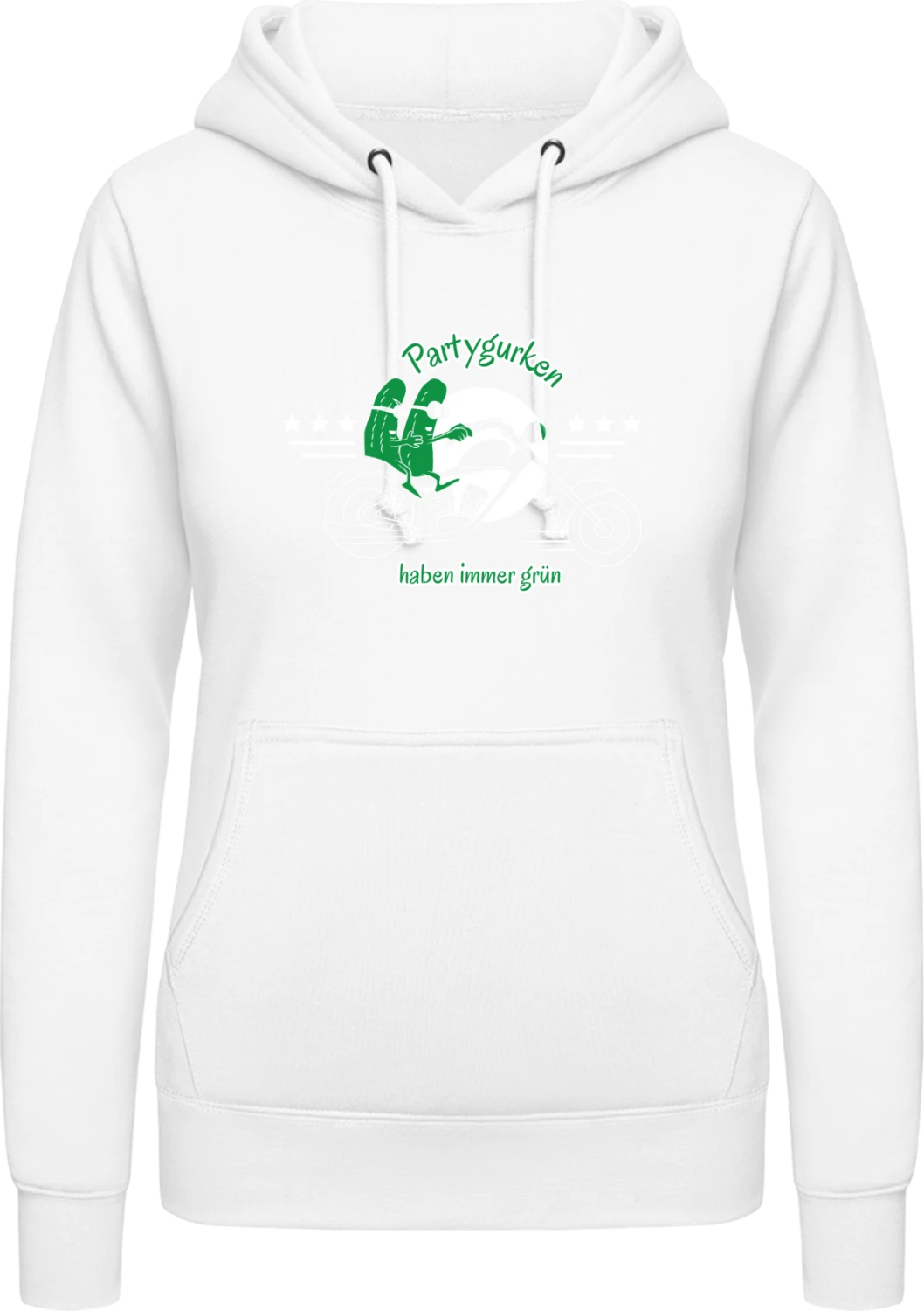 Partygurken haben immer grün - Arctic white AWDis ladies hoodie - Front