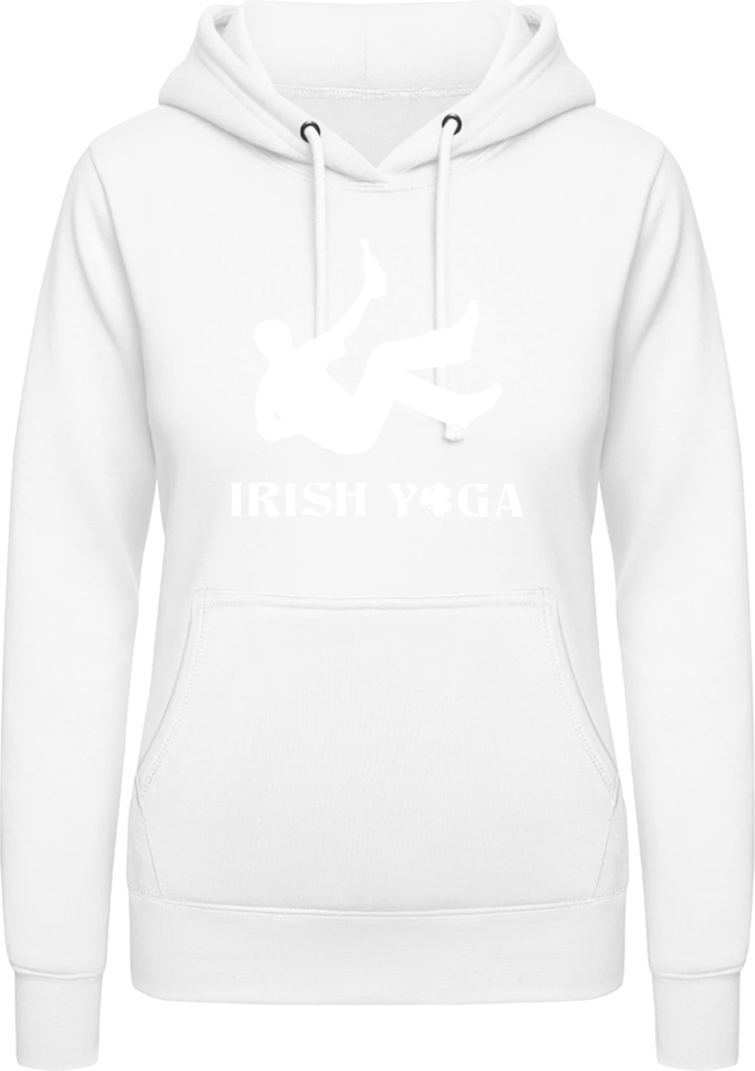 Irish Yoga Drunk - Arctic white AWDis ladies hoodie - Front