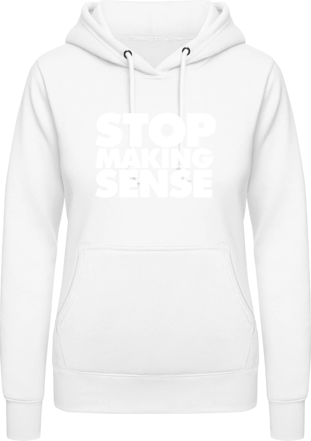 Stop Making Sense - Arctic white AWDis ladies hoodie - Front