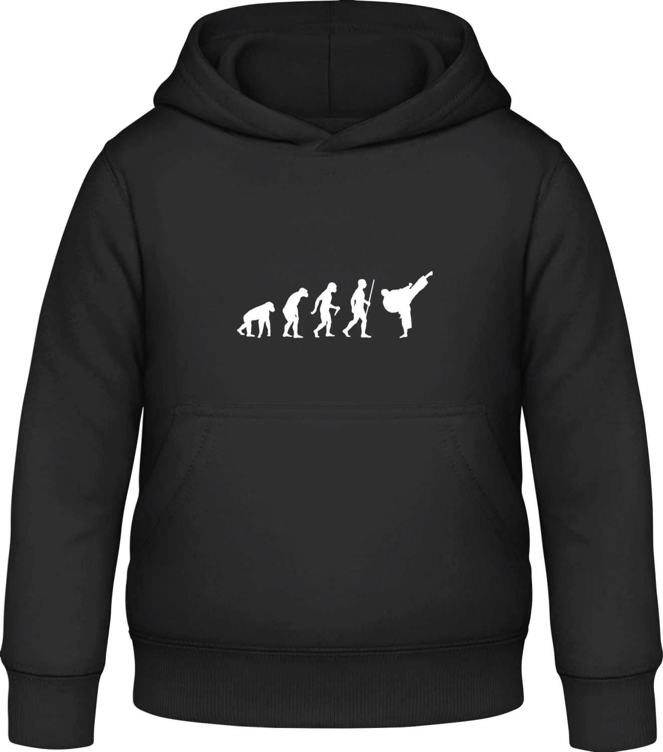 Karate Kung Fu Evolution - Black Awdis Hoodie Kids - Front