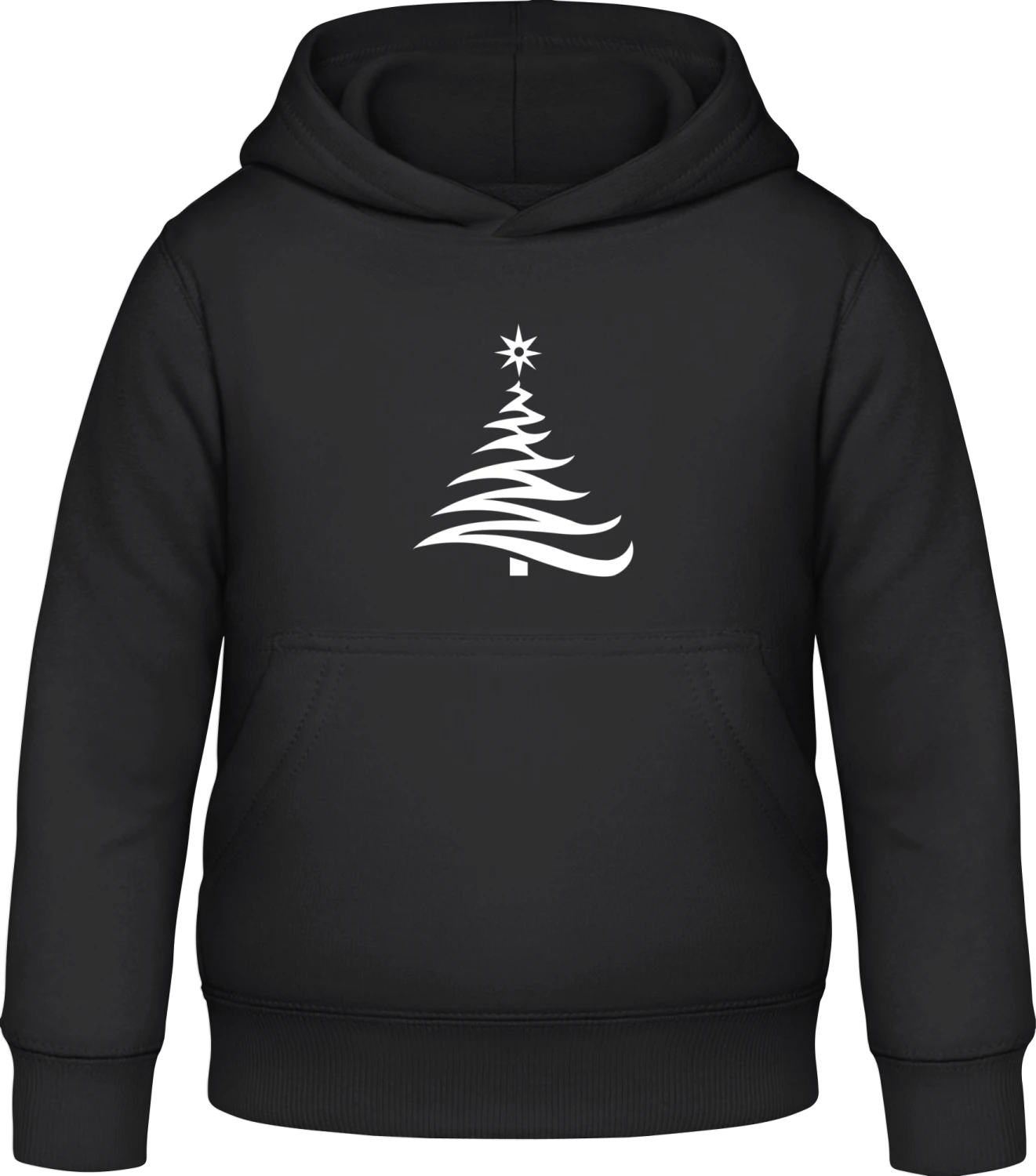 Christmas Tree - Black Awdis Hoodie Kids - Front