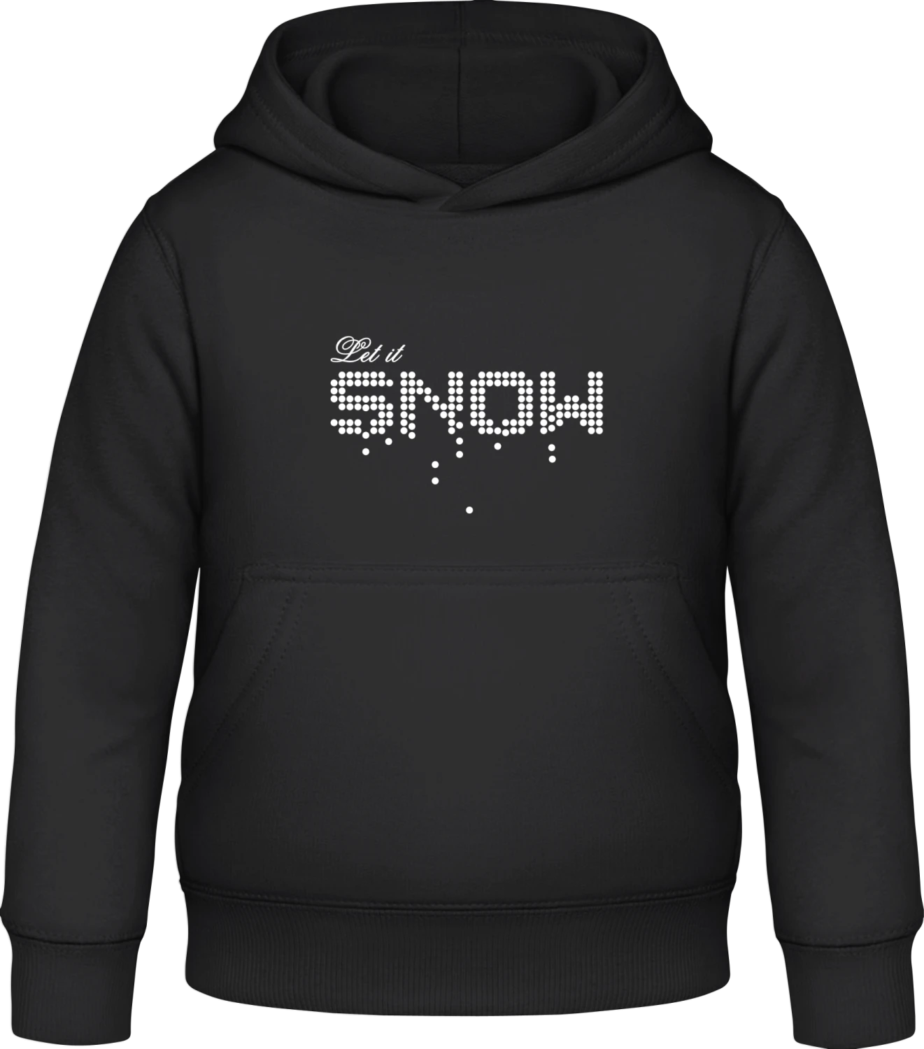 Let It Snow - Black Awdis Hoodie Kids - Front