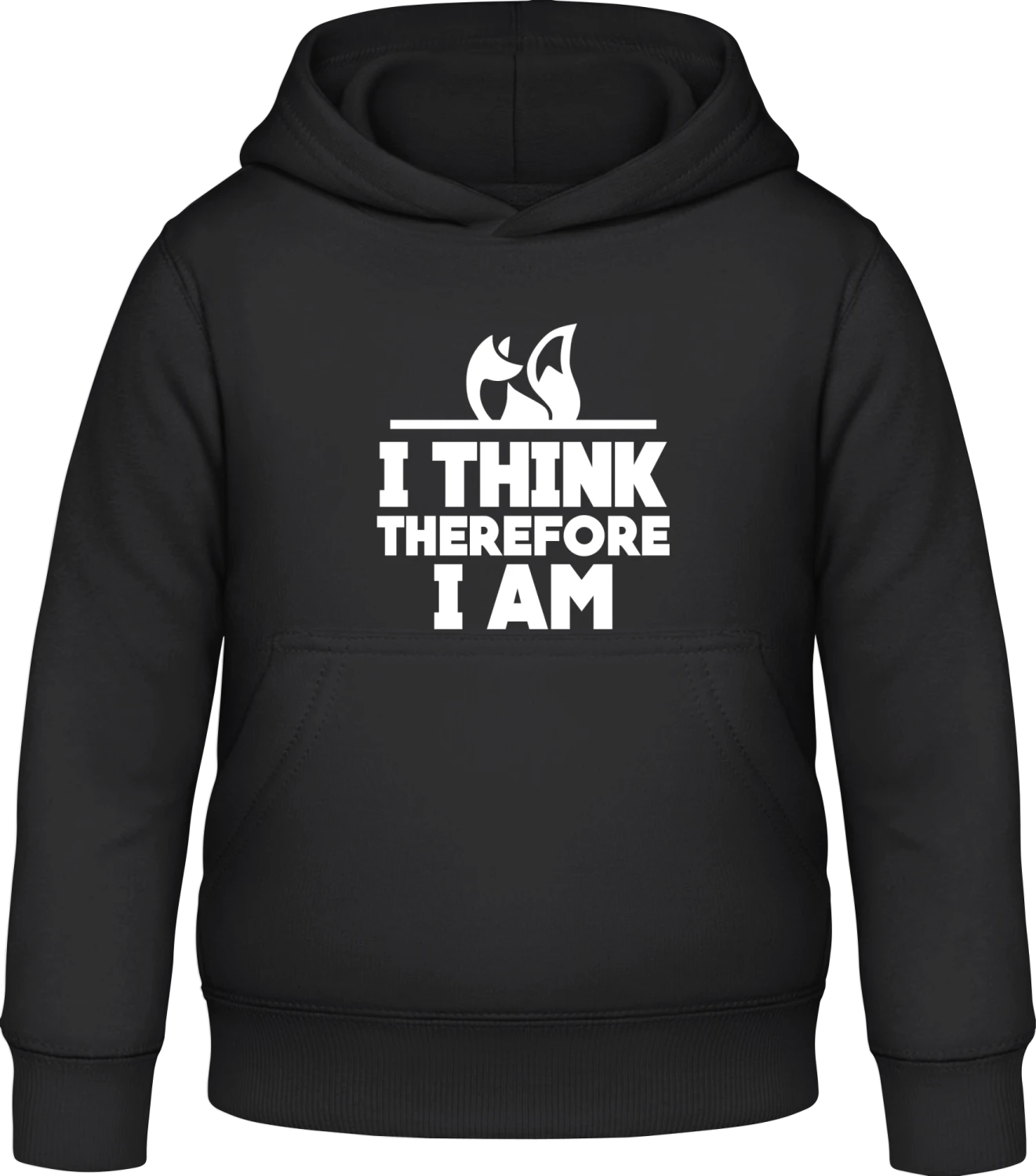 I Think Therefore I Am - Black Awdis Hoodie Kids - Front