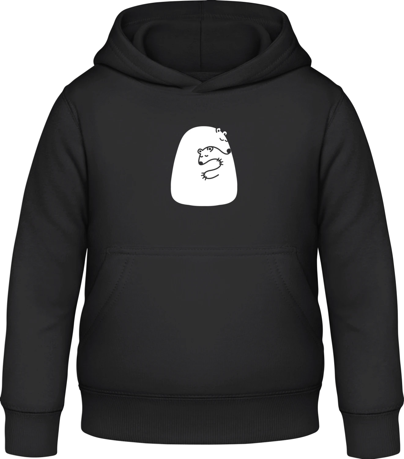 Ice Bear Family Hug - Black Awdis Hoodie Kids - Front