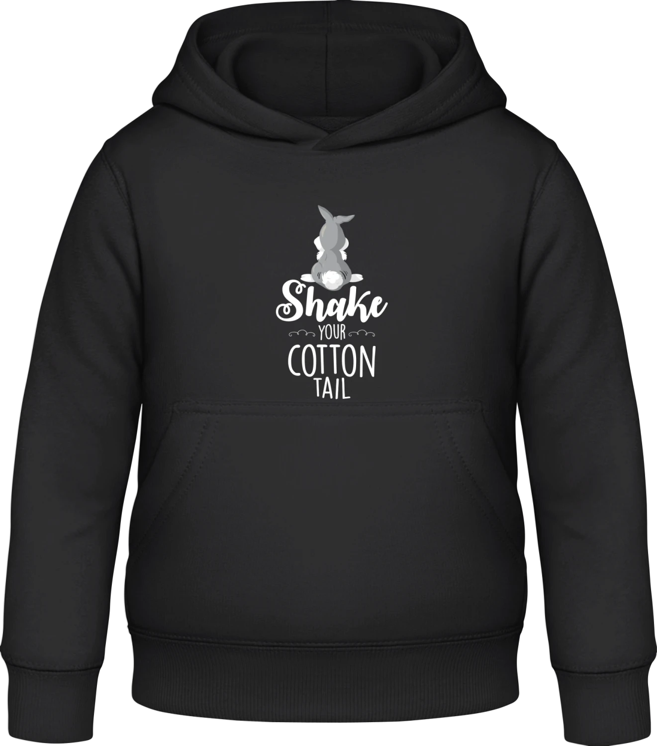 Shake your Cotton Tail - Black Awdis Hoodie Kids - Front