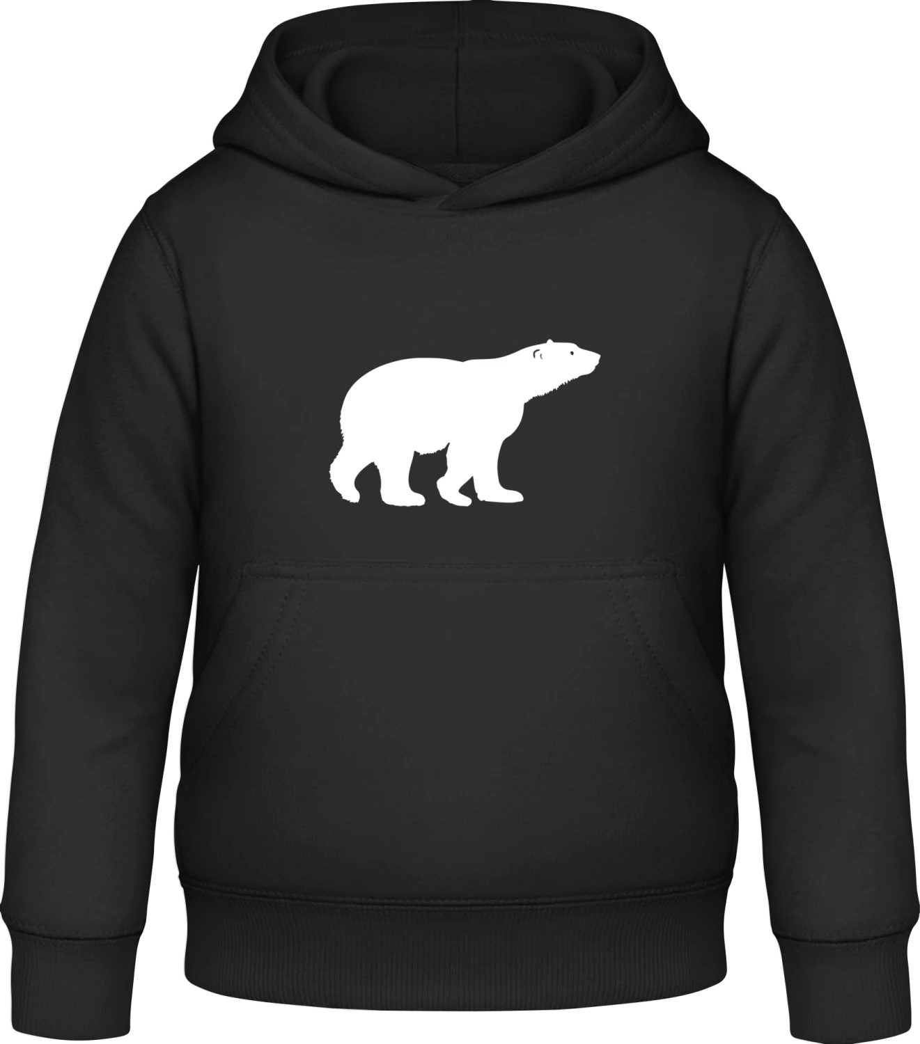 Ice Bear Silhouette - Black Awdis Hoodie Kids - Front