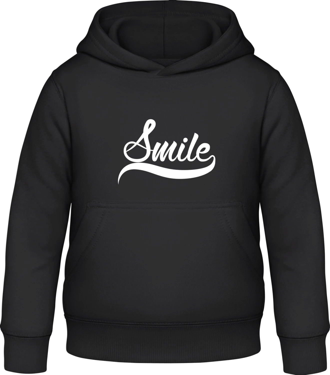 Smile Logo - Black Awdis Hoodie Kids - Front