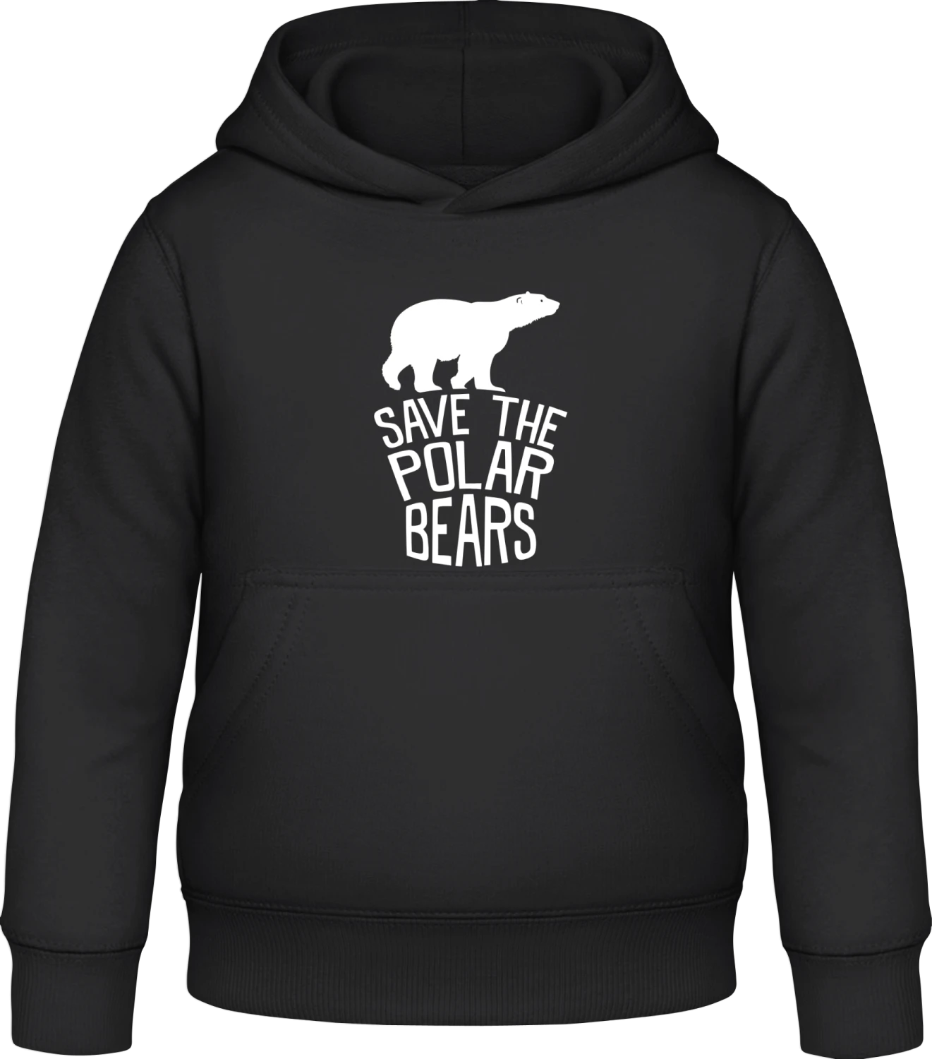 Save The Polar Bears - Black Awdis Hoodie Kids - Front