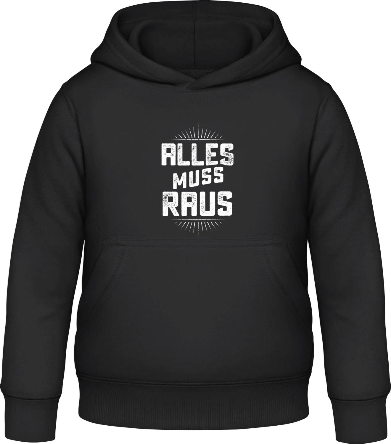 Alles muss raus - Black Awdis Hoodie Kids - Front