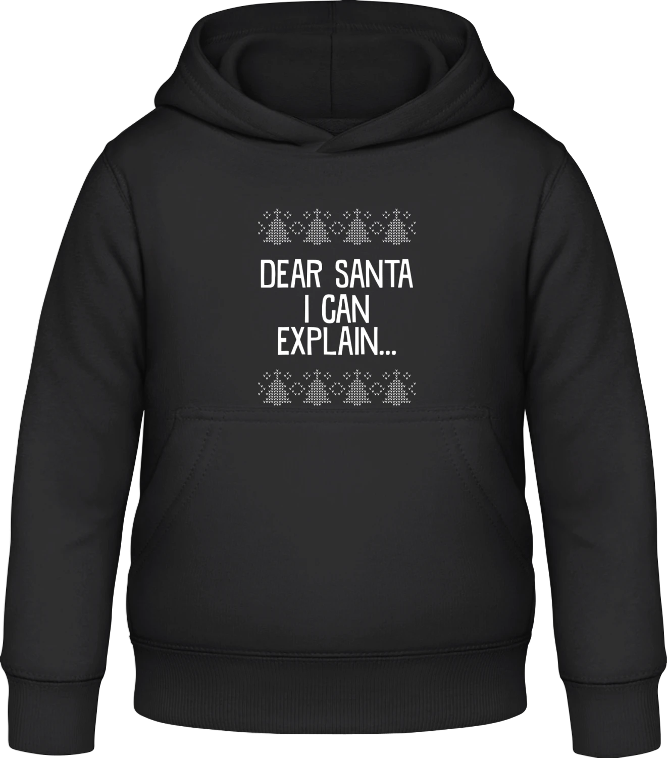 Dear Santa I Can Explain Christmas - Black Awdis Hoodie Kids - Front