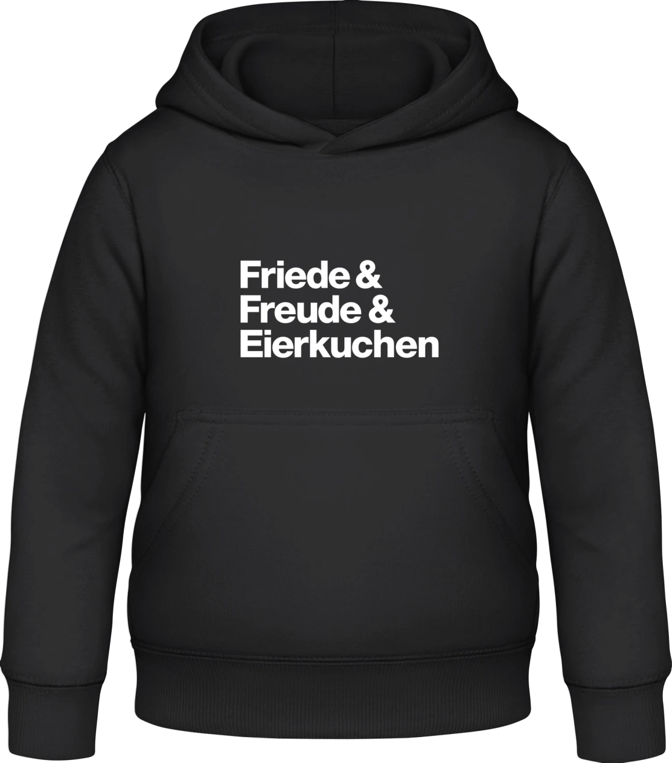 Friede Freude Eierkuchen - Black Awdis Hoodie Kids - Front