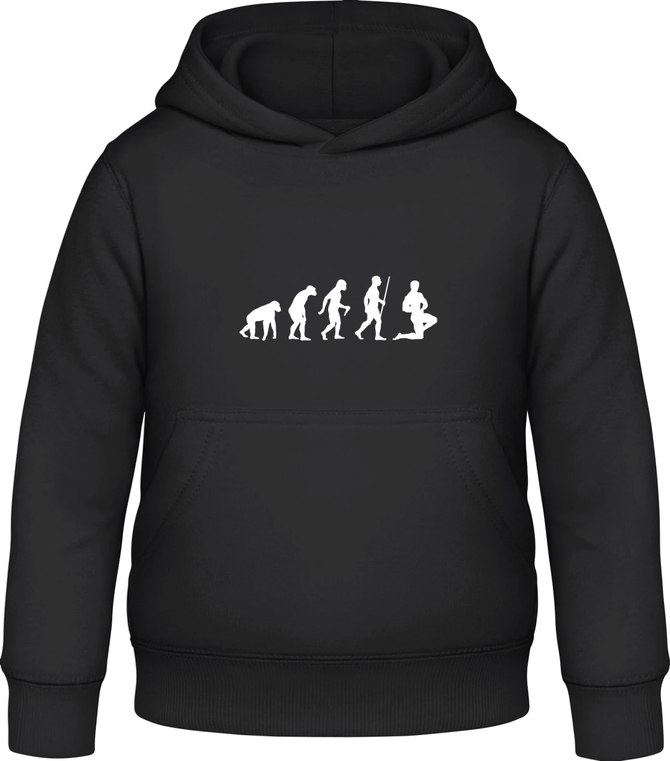 Body Building Evolution - Black Awdis Hoodie Kids - Front