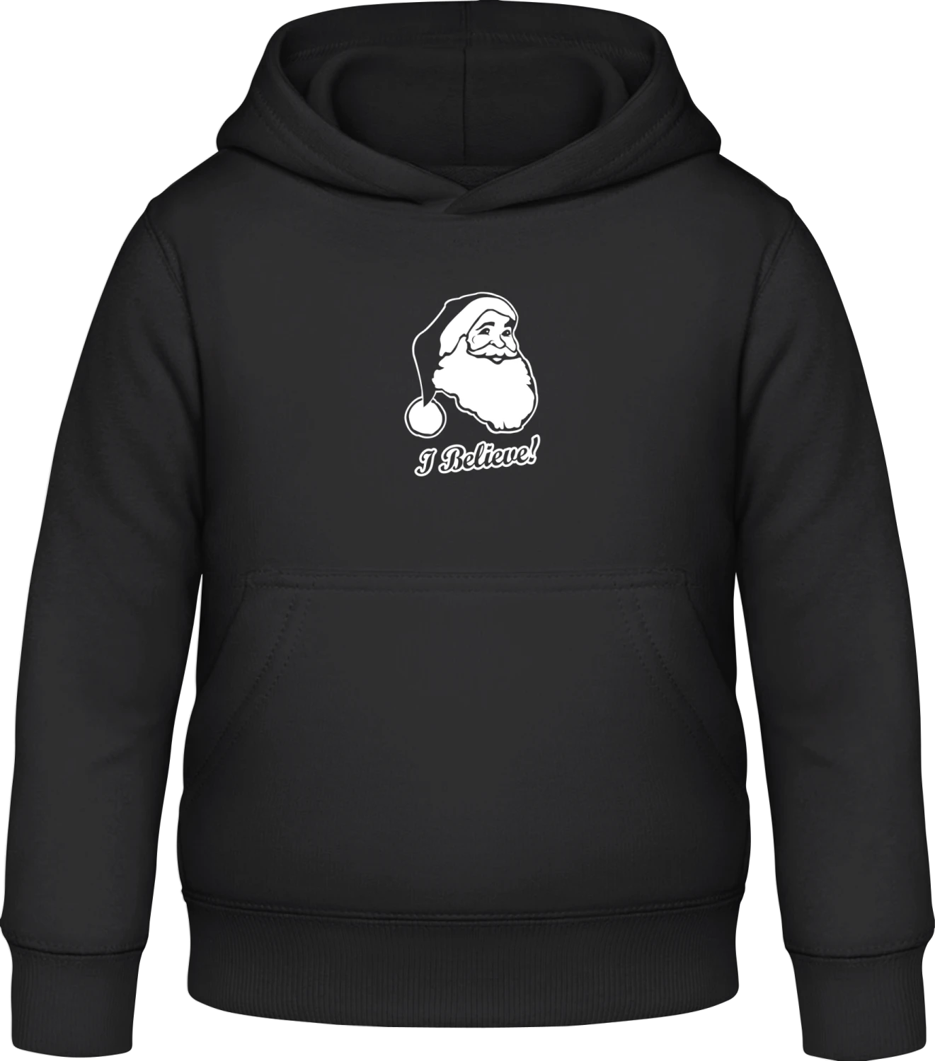 Believe In Santa - Black Awdis Hoodie Kids - Front