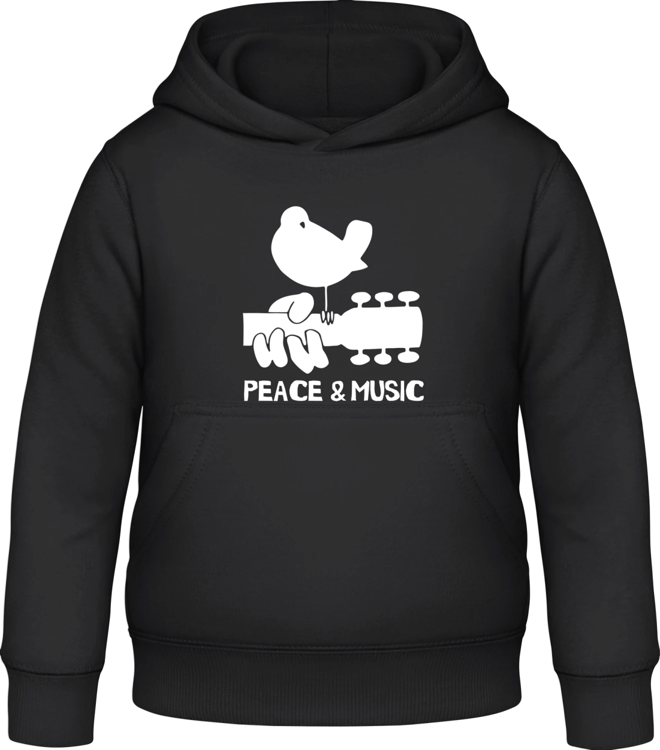 Peace And Music - Black Awdis Hoodie Kids - Front