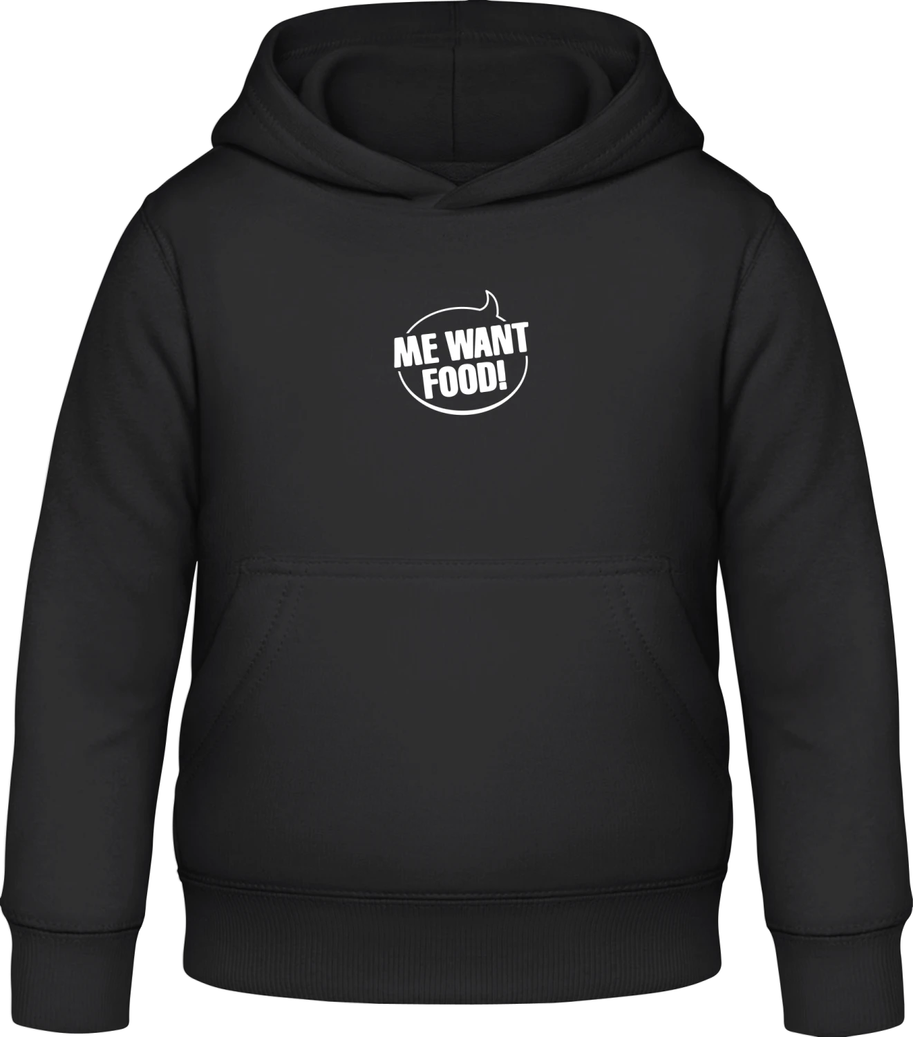 Me Want Food - Black Awdis Hoodie Kids - Front