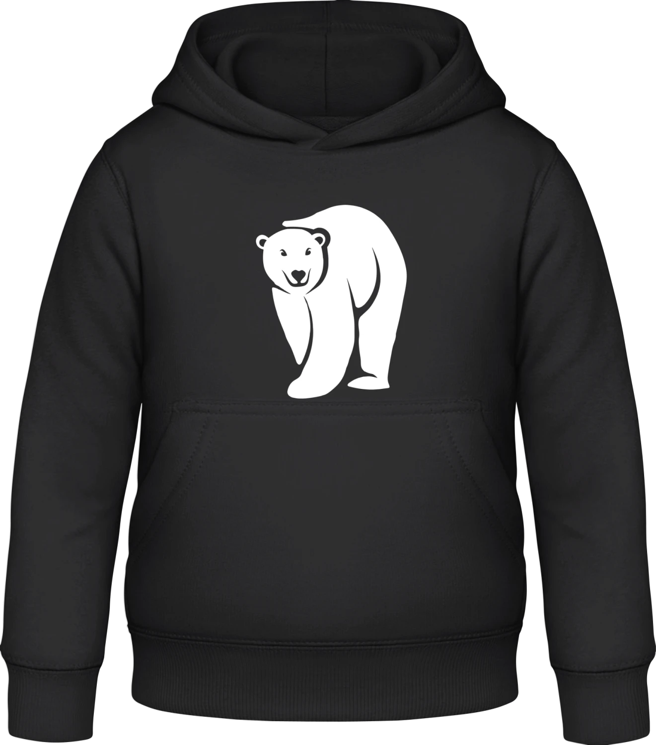 Polar Bear - Black Awdis Hoodie Kids - Front