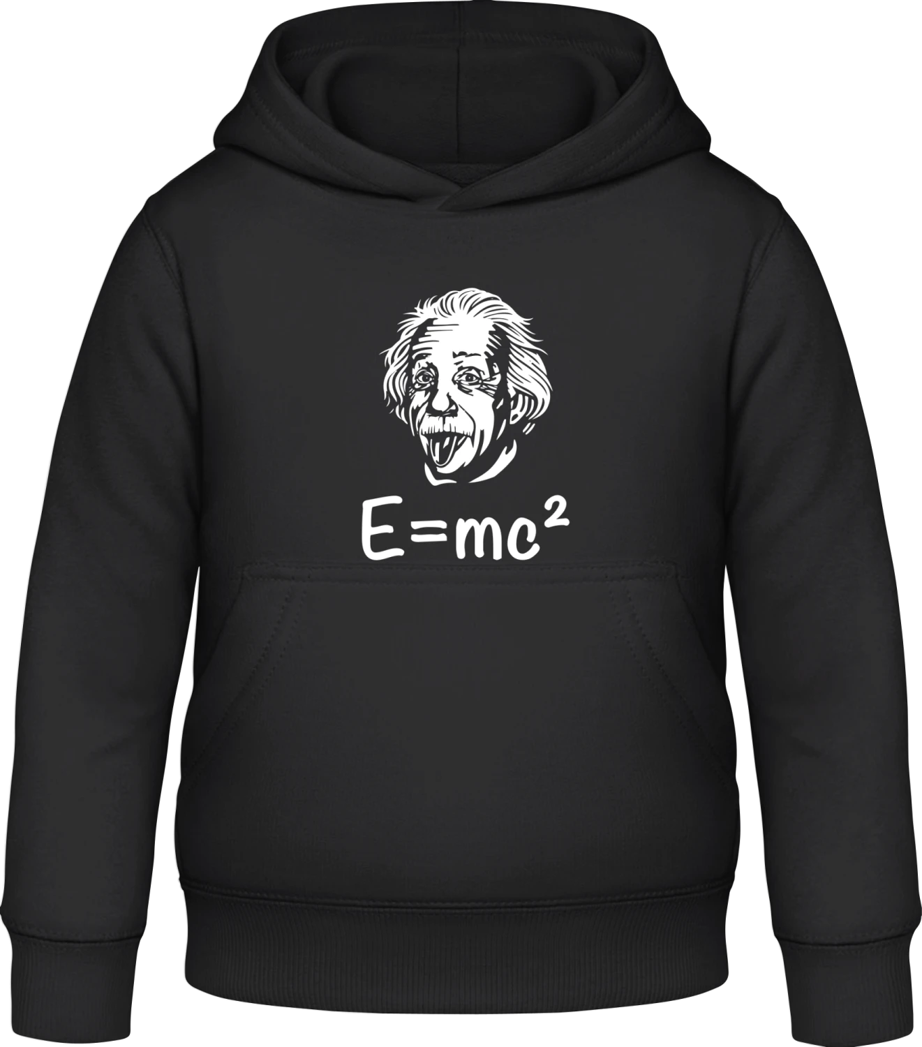 E MC2 Einstein - Black Awdis Hoodie Kids - Front